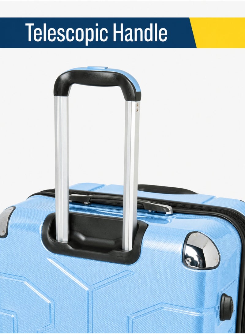 BRITISH TOURISTER ABS Hard Shell Luggage (Medium, 24") with Expandable Layer – Lightweight Suitcase with Spinner Wheels, Trolley bag for Travel (Ice Blue) - Image 5
