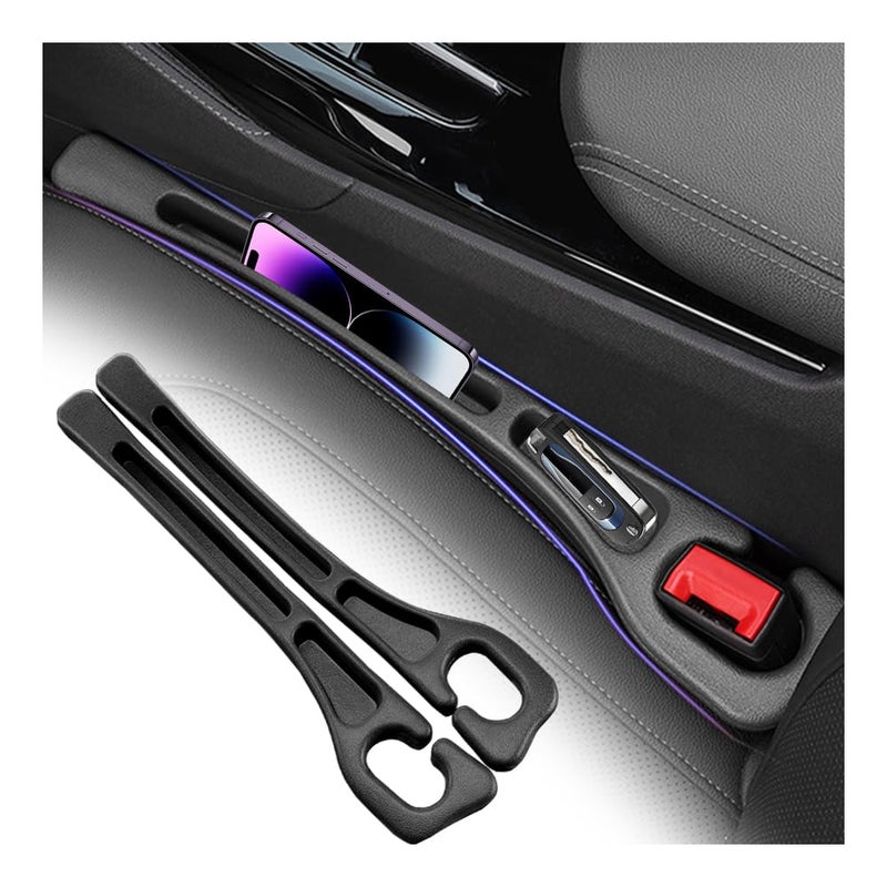 VKQTS 2PCS Upgraded Car Seat Gap Filler,Soft No Drop Seat Guard for Cars with Dual Slot Car Seats Gap Organizer for Storing Items & Filling Gaps,Versatile Between Seats Cars Gaps Filler - Image 1