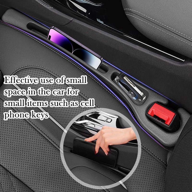 VKQTS 2PCS Upgraded Car Seat Gap Filler,Soft No Drop Seat Guard for Cars with Dual Slot Car Seats Gap Organizer for Storing Items & Filling Gaps,Versatile Between Seats Cars Gaps Filler - Image 4