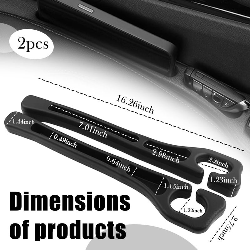 VKQTS 2PCS Upgraded Car Seat Gap Filler,Soft No Drop Seat Guard for Cars with Dual Slot Car Seats Gap Organizer for Storing Items & Filling Gaps,Versatile Between Seats Cars Gaps Filler - Image 2