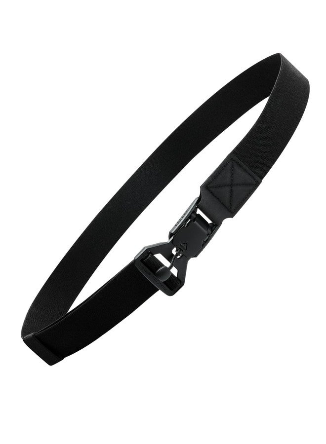 ALPAKA Stealth Belt: Tactical Belts for Men with Magnetic Quick Release Buckle, Stretch Military Work Hiking Nylon Belt, Adjustable Hole Free EDC Casual Belt for Men 24-32 Inches, Black - Image 1
