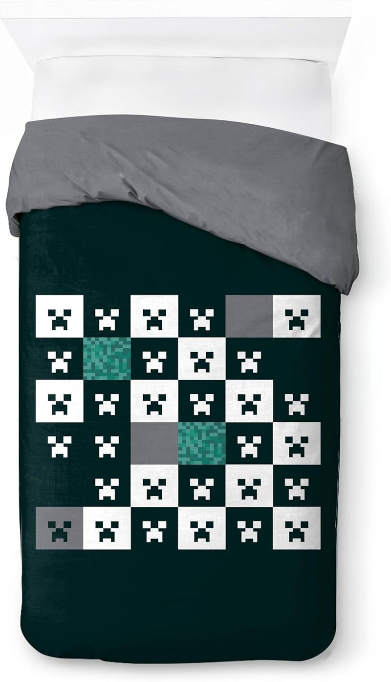 Jay Franco Minecraft Creeper Duvet Cover Set – Ultra Soft Kids Bed Linen with Pillowcase, Cover Only (Filling Not Included), Green, 2 Piece Single Tiered cost purchase alternatives - Image 2