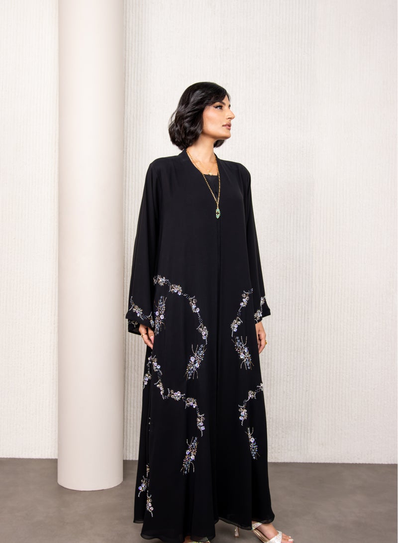 لوف عباية دبل شيفون وخفيفة علي الجسم مع شغل يدوي مكس - Image 2