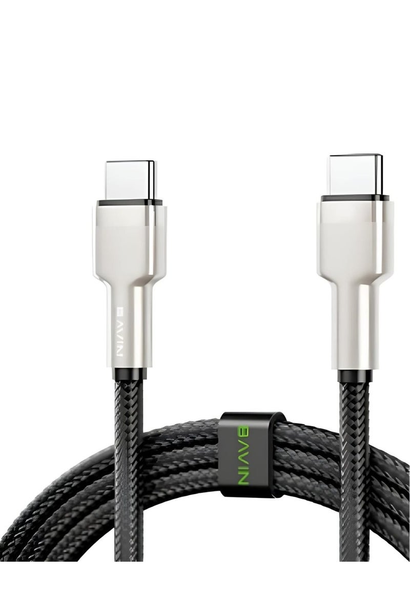 Bavin Nylon Braided Type-C Charging Cable Supports 60W Fast Charging 1 Meter - Image 1