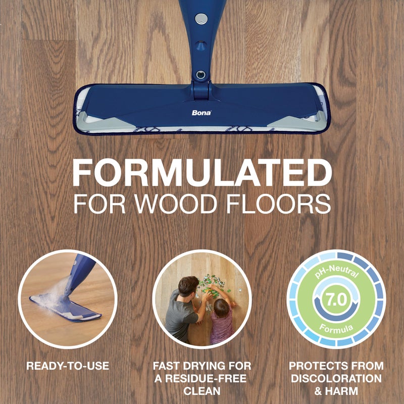 Bona Hardwood Floor Cleaner Refill - 96 fl oz - Unscented - Refill Spray Mops and Spray Bottles - Residue-Free Floor Cleaning Solution for Wood Floors - Image 2