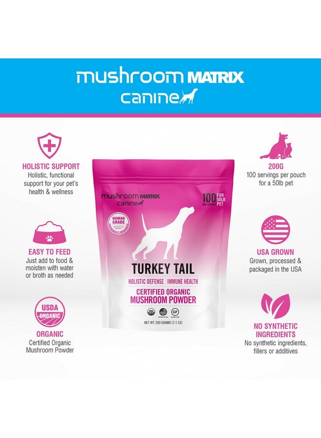 mushroom Matrix Om Mushroom Matrix Turkey Tail Mushroom Pet Supplement Powder, Provides Immunity Support & Holistic Defense for Dogs & Cats, 200 Grams, 7.1 oz - Image 3