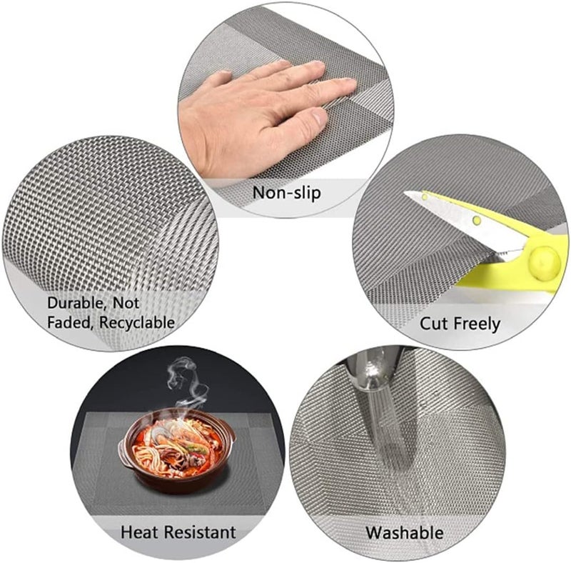 DME SALES Placemats for Dining Table Easy to Clean Plastic Washable Placemat for Kitchen Table Indoor Outdoor Table Mats Heatresistand Washable Woven Vinyl Table Mats Gold 6 - Image 5