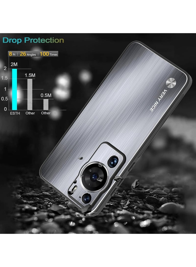 General Huawei P60 Pro/P60 [Heavy] Armored Aluminum Metal Shockproof Bumper Housing, Huawei P60 Pro/P60 Soft Silicone Military Hybrid Hard Cover  - Image 3