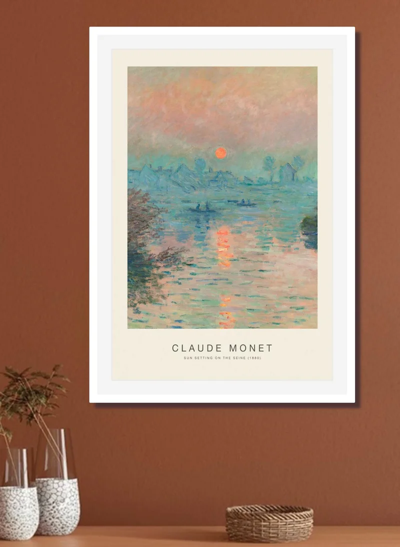 Drawdeck Sun Setting On The Seine (SE) - Claude Monet