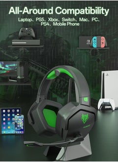 N16 Gaming Headsets with Mic for Xbox, PS5, PS4, PlayStation, PC, Switch, Mac - Over Ear Gaming Headphones with Microphone, Stereo Sound, Wired Headet with 3.5mm Audio Jack,Black/Green - pzsku/ZF345DE420BEAA211DB30Z/45/_/1725716314/e7b8bd1b-4df8-44b9-9d8f-5ae9c3aee4fa