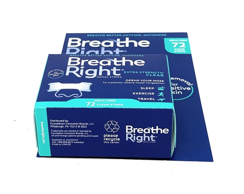 Breathe Right Nasal Strips, Extra Clear for Sensitive Skin, 72 Clear Strips - Image 4