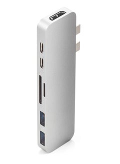 Generic About MacBook Pro Multiport 7-in-2 | USB Type-C Hub | 2 x USB-C to 5K HDMI, 40Gb/s USBC & 5Gb/s USB-C, SD, microSD, 2 x USB3.1 - Silver  - Image 1