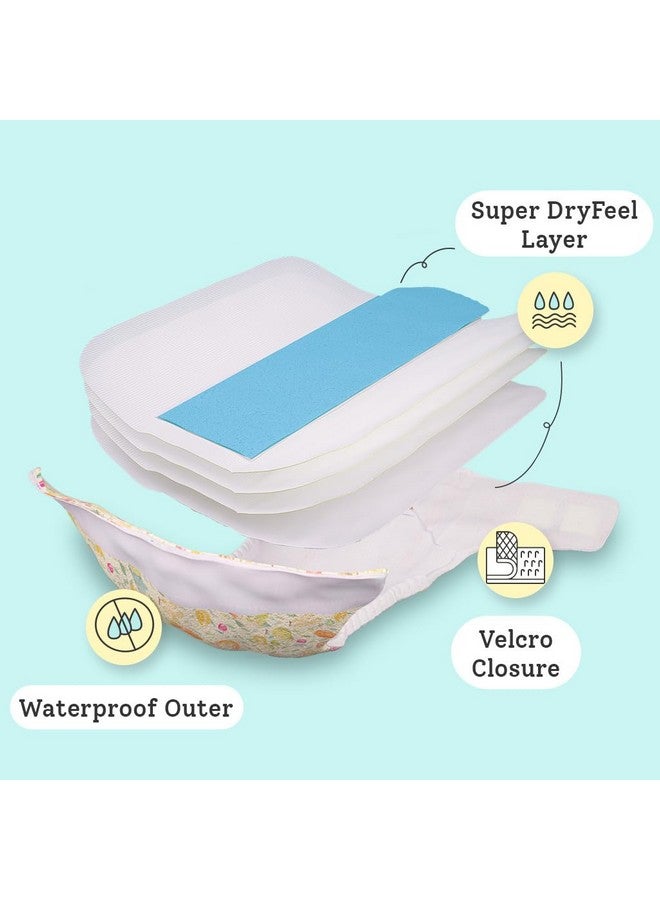 SuperBottoms Newborn UNO (1 Shell+1 Insert) - Washable & Reusable waterproof Adjustable cloth diaper for babies-diaper with Prefold style Pad (Cherry Blossom) - Image 4