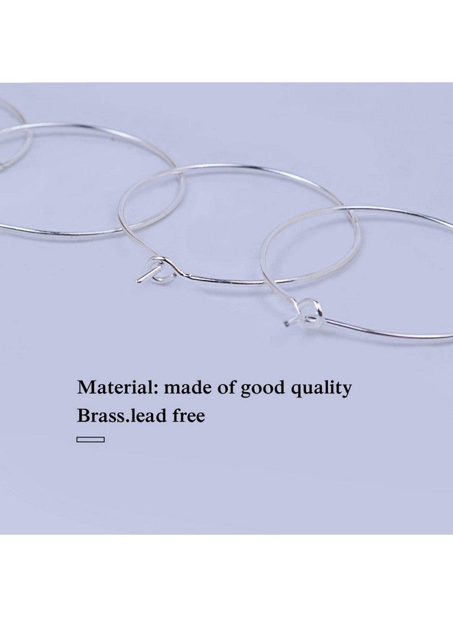 BronaGrand 150 Pieces Silver Plated Wine Glass Charm Rings Earring Hoops 3 Sizes,30mm,25mm,20mm - Image 4