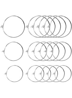 BronaGrand BronaGrand 150 Pieces Silver Plated Wine Glass Charm Rings Earring Hoops 3 Sizes,30mm,25mm,20mm  - Image 1
