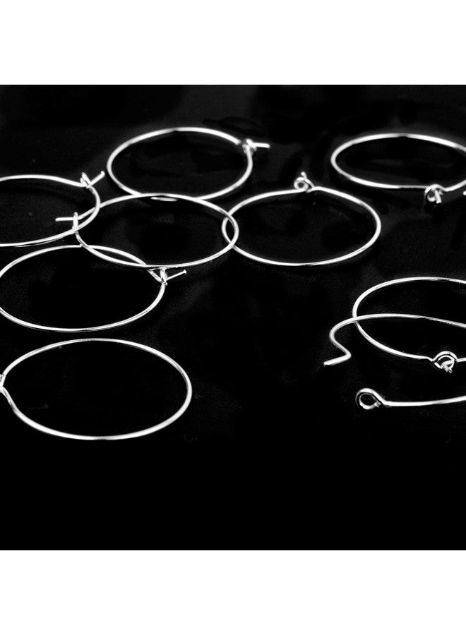 BronaGrand 150 Pieces Silver Plated Wine Glass Charm Rings Earring Hoops 3 Sizes,30mm,25mm,20mm - Image 5
