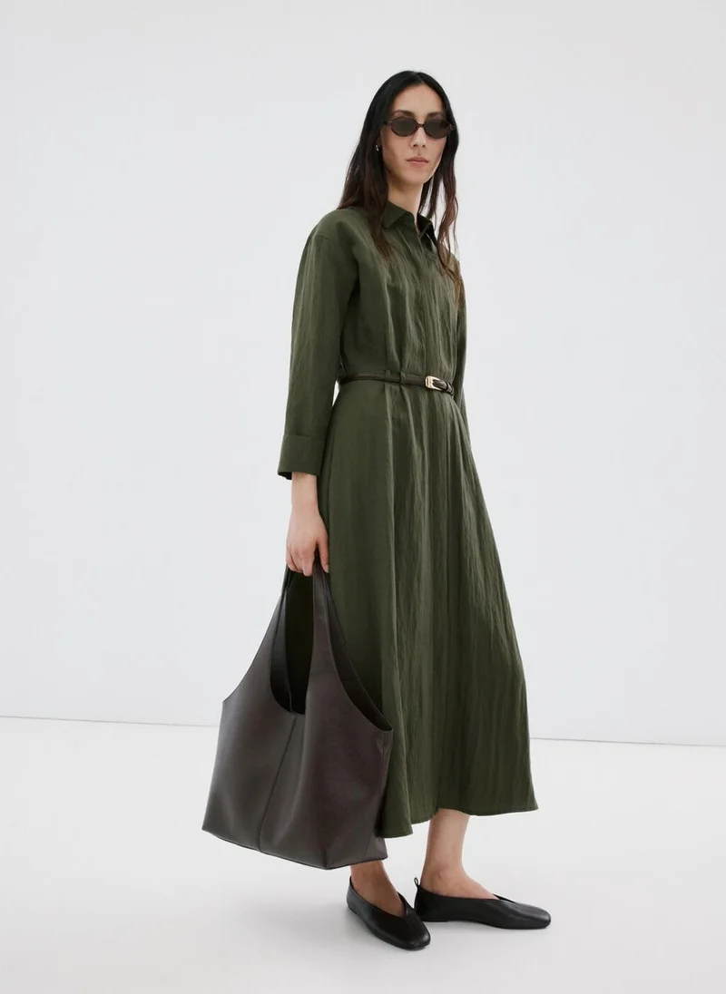 مانجو Lyocell belted shirt dress