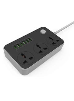 Generic Universal Power Strips 3 Way Outlets 6 USB Plug Ports Surge Protection Power Socket Switch Portable Charger Fast Charging with 2M Wall Plug Adapter  - Image 1