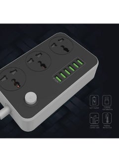 Generic Universal Power Strips 3 Way Outlets 6 USB Plug Ports Surge Protection Power Socket Switch Portable Charger Fast Charging with 2M Wall Plug Adapter  - Image 2