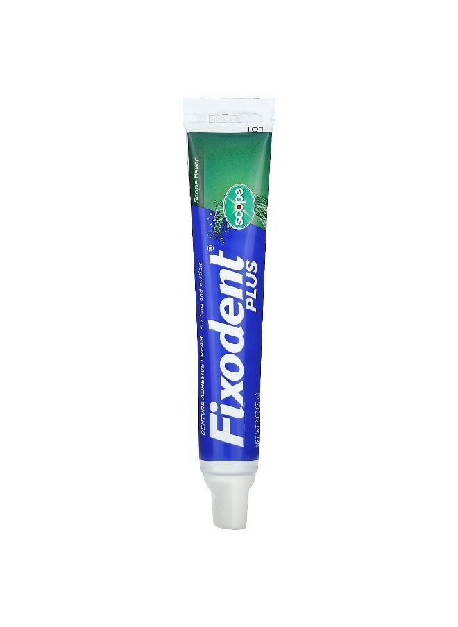 Fixodent Fixodent, Plus, Dental Adhesive Cream, Scope, 2 oz (57 g)  - Image 1