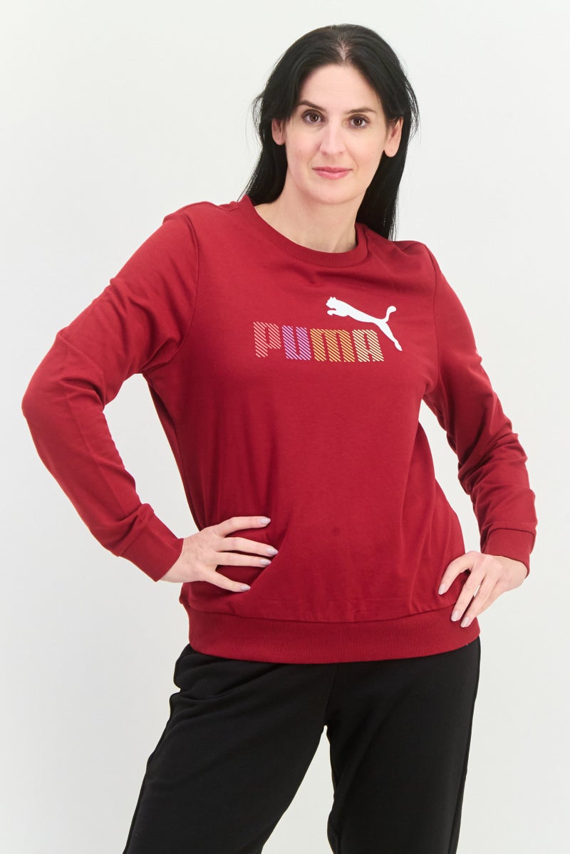 PUMA Women Sportswear Fit Long Sleeves Outdoors Sweatshirt, Maroon - Image 1