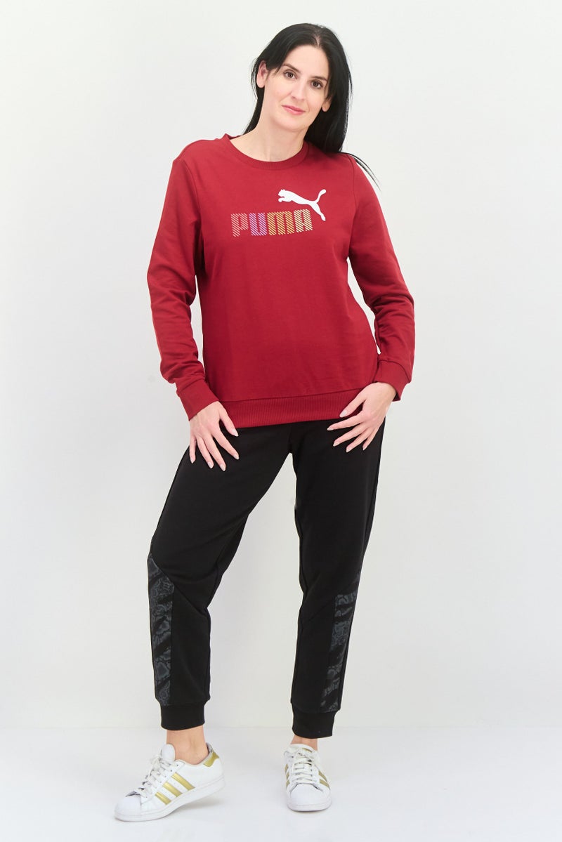 PUMA Women Sportswear Fit Long Sleeves Outdoors Sweatshirt, Maroon - Image 4