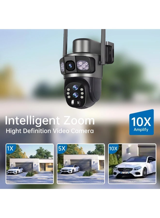 Generic 4G Solar Camera 10X Zoom 12MP 6K Three Lenses Outdoor Security Camara  PIR Auto Tracking IP Camera Night Vision V380 Pro CCTV Surveillance Camera (With 64GB SD Card)  - Image 4