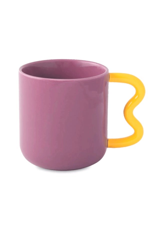 إيزي لايف كوب قهوة من البورسلين من سلسلة الإبداع، آمن للاستخدام في غسالة الأطباق، باللونين البنفسجي والأصفر، سعة 350 مل - Image 1