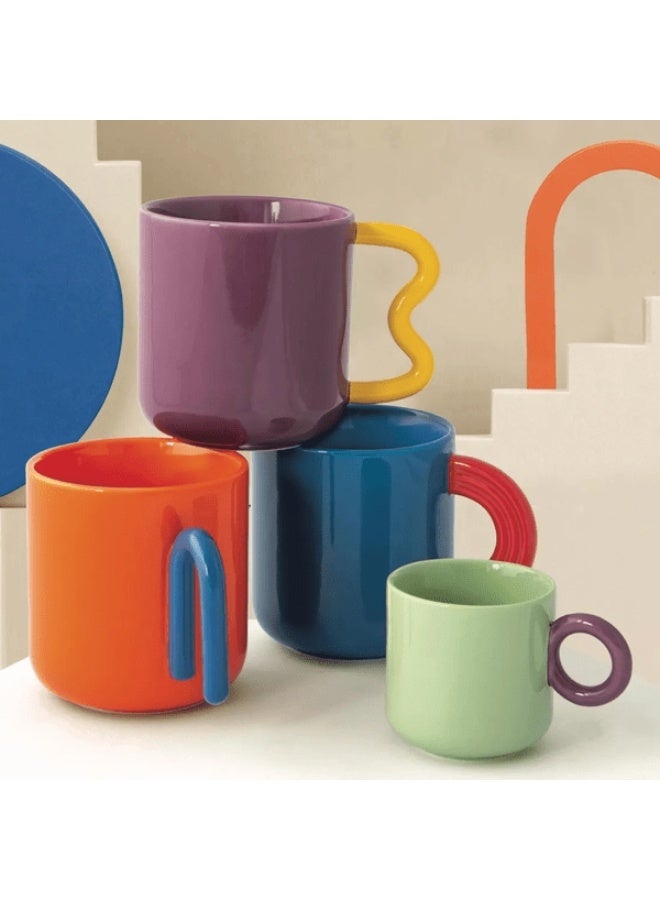 إيزي لايف كوب قهوة من البورسلين من سلسلة الإبداع، آمن للاستخدام في غسالة الأطباق، باللونين البنفسجي والأصفر، سعة 350 مل - Image 3