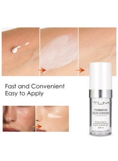 TLM TLM Colour Changing Liquid Foundation Hides Wrinkles & Lines, BB Cream Makeup Base Concealer Cover Moisturizing Fluid for all Skin Tone SPF15, Pack of 1  - Image 3