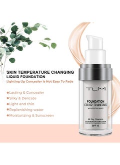 TLM TLM Colour Changing Liquid Foundation Hides Wrinkles & Lines, BB Cream Makeup Base Concealer Cover Moisturizing Fluid for all Skin Tone SPF15, Pack of 1  - Image 2