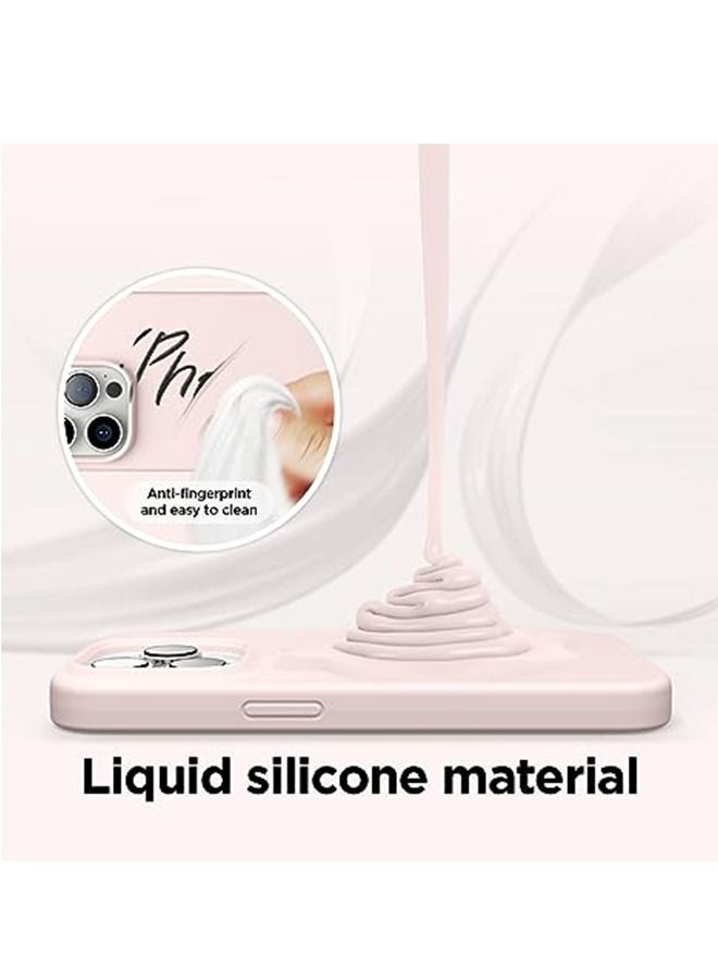 Ocean iPhone 15 (6.1 inch) Case, Liquid Silicone Case, Full Body Protective Cover, Shockproof, Slim Phone Case, Anti-Scratch Soft Microfiber Lining, Pink - Image 3