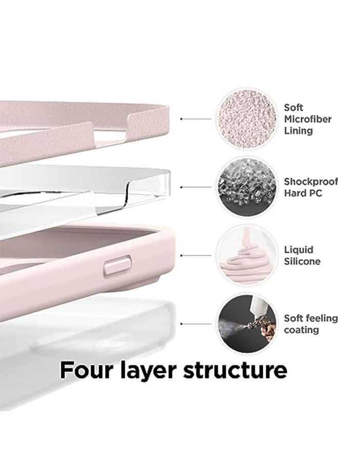 Ocean iPhone 15 (6.1 inch) Case, Liquid Silicone Case, Full Body Protective Cover, Shockproof, Slim Phone Case, Anti-Scratch Soft Microfiber Lining, Pink - Image 4