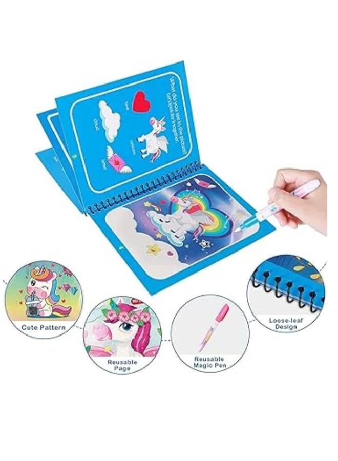 Magic Water paint coloring book with pen children multi-shape book with pen- Drawing and coloring brochure-Assorted  - Image 1