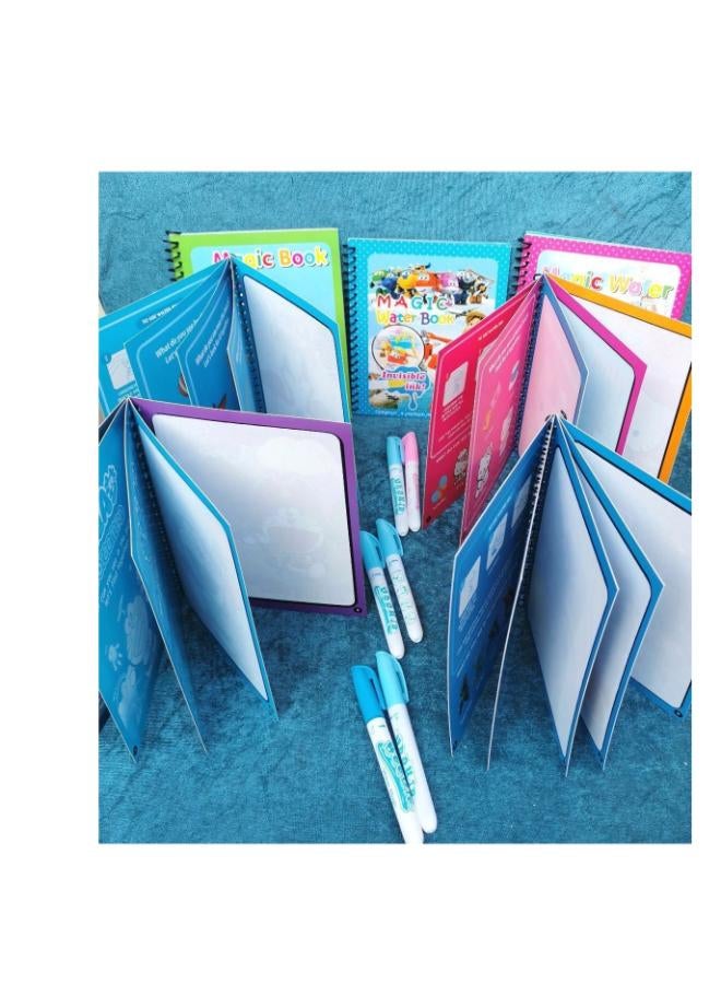 Magic Water paint coloring book with pen children multi-shape book with pen- Drawing and coloring brochure-Assorted  - Image 2