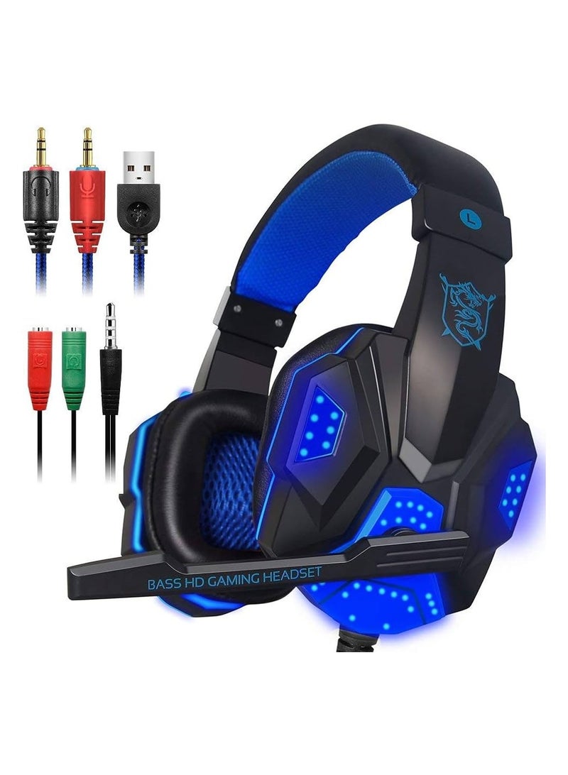 سويوتو سماعة رأس SY830MV سلكية للألعاب سماعة رأس للألعاب تغطي الأذن مع ميكروفون ومنفذ AUX + USB للتحكم في الكمبيوتر الشخصي - Image 1