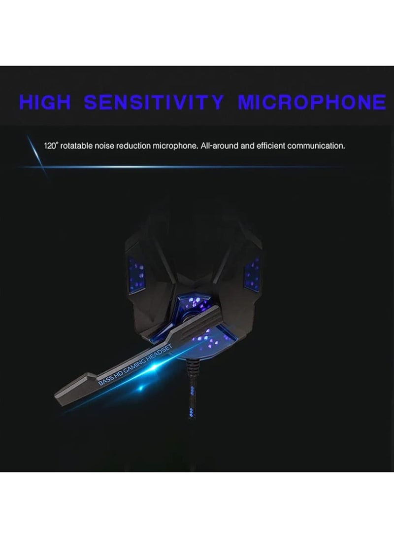 سويوتو سماعة رأس SY830MV سلكية للألعاب سماعة رأس للألعاب تغطي الأذن مع ميكروفون ومنفذ AUX + USB للتحكم في الكمبيوتر الشخصي - Image 5