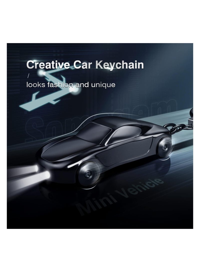 VIUAUAX قلادة سلسلة المفاتيح ， سلسلة مفاتيح إكسسوارات السيارة الصغيرة اللطيفة ， مفتاح طراز السيارة الرياضية الإبداعي المخصص المبدع. سلسلة المفاتيح، سلسلة مفاتيح كشافات كهربائية، سلسلة مفاتيح سيارة من سبائك الزنك من جوبون مع مصباح LED بوضعيْن، حلقات مفاتيح للرجال والنساء، زينة للسيارة، هدايا مثالية لعيد الميلاد - Image 3