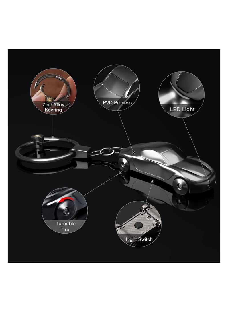 VIUAUAX قلادة سلسلة المفاتيح ， سلسلة مفاتيح إكسسوارات السيارة الصغيرة اللطيفة ， مفتاح طراز السيارة الرياضية الإبداعي المخصص المبدع. سلسلة المفاتيح، سلسلة مفاتيح كشافات كهربائية، سلسلة مفاتيح سيارة من سبائك الزنك من جوبون مع مصباح LED بوضعيْن، حلقات مفاتيح للرجال والنساء، زينة للسيارة، هدايا مثالية لعيد الميلاد - Image 5