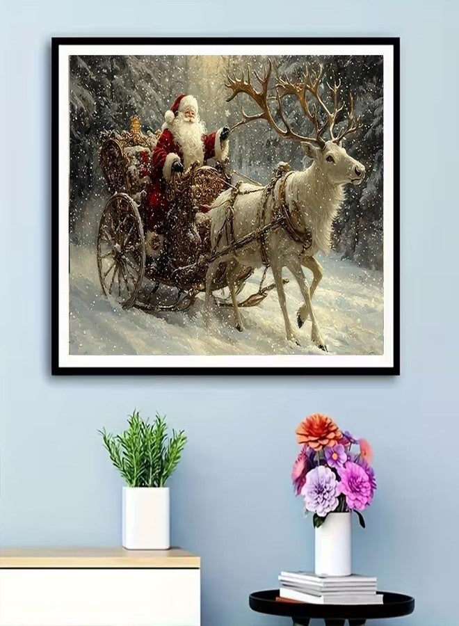BOHADIY Diamond Painting Kit for Adults, Christmas Santa Claus Diamond Art Kits for Adults Beginners, Full Round Drill Forest Deer Art and Crafts Kits for Home Wall Decor Gifts 12x16inch - Image 2