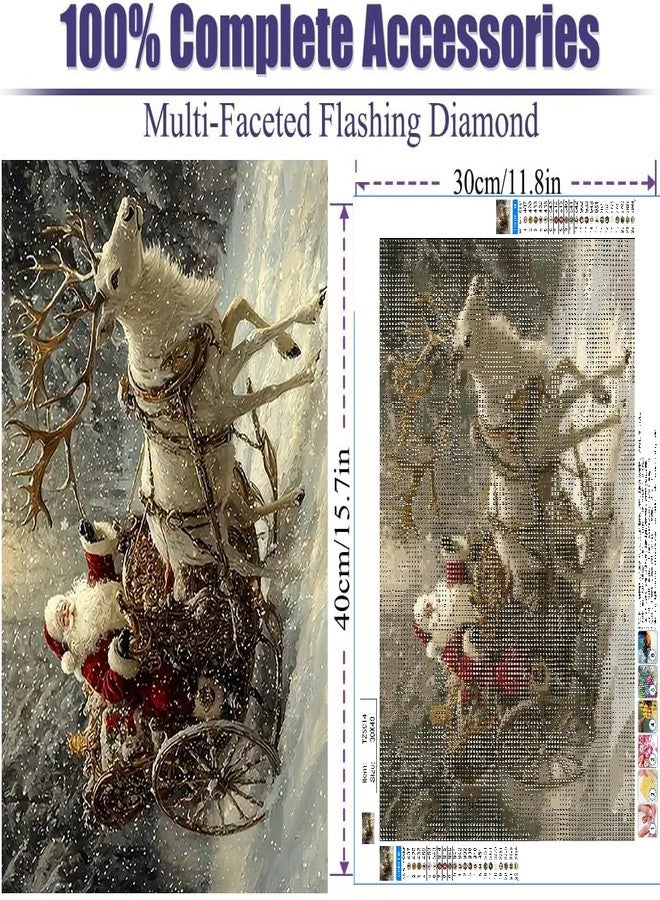 BOHADIY Diamond Painting Kit for Adults, Christmas Santa Claus Diamond Art Kits for Adults Beginners, Full Round Drill Forest Deer Art and Crafts Kits for Home Wall Decor Gifts 12x16inch - Image 5