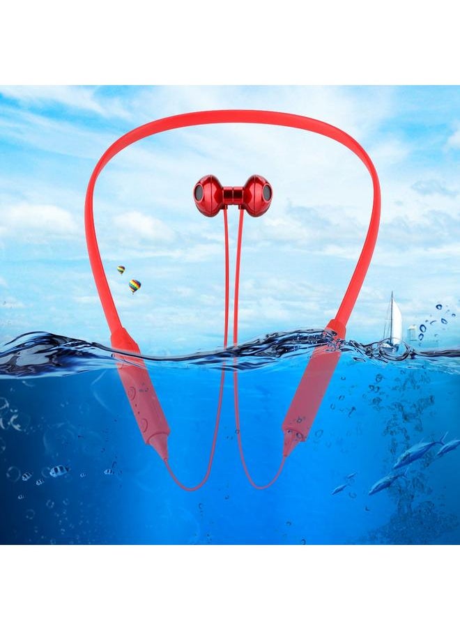 Thoraya Waterproof Bluetooth 4.2 In ear Sports Magnetic Neckband Earphone Headset Headphone(Red)  - Image 4