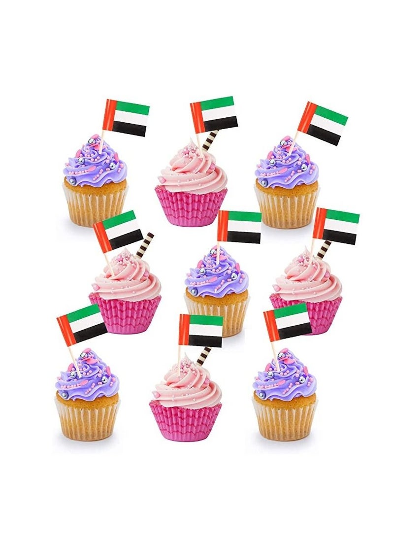 Boxwoods 200 pieces UAE Flag Double Sided Cake Topper Toothpicks For National Day  - Image 3