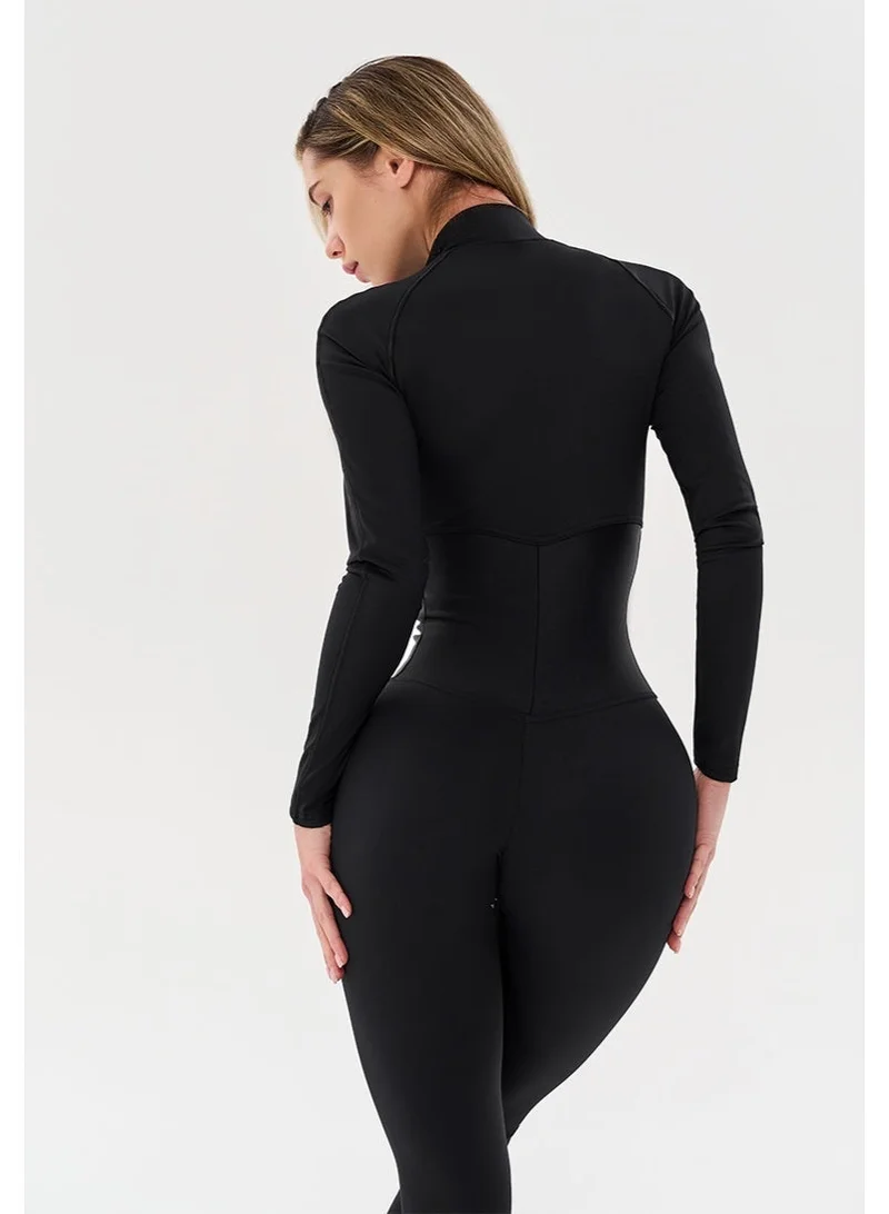 Bona Fide Arcana Syndicate Base Mrl Black Bona Fide One Piece Workout Jumpsuits for Women - Athletic Romper Jumpsuit with Tummy Control and Lifting for Yoga, Gym for Women | Best Price UAE