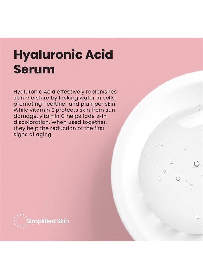 simplified skin - Hyaluronic Acid Vitamin C Serum for Face (2 oz) w/Green Tea for Timeless Anti-Aging, Moisturizing Retinol Serum Alternative, No Ordinary Wrinkle Treatment, Hydrating Face Serum Oil by Simplified Skin - Image 1