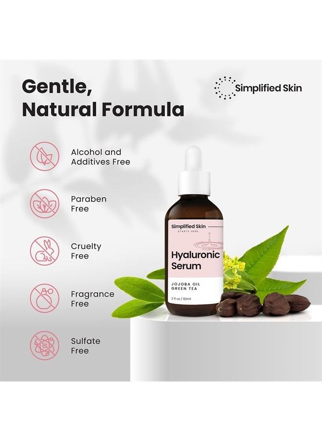 simplified skin - Hyaluronic Acid Vitamin C Serum for Face (2 oz) w/Green Tea for Timeless Anti-Aging, Moisturizing Retinol Serum Alternative, No Ordinary Wrinkle Treatment, Hydrating Face Serum Oil by Simplified Skin - Image 1