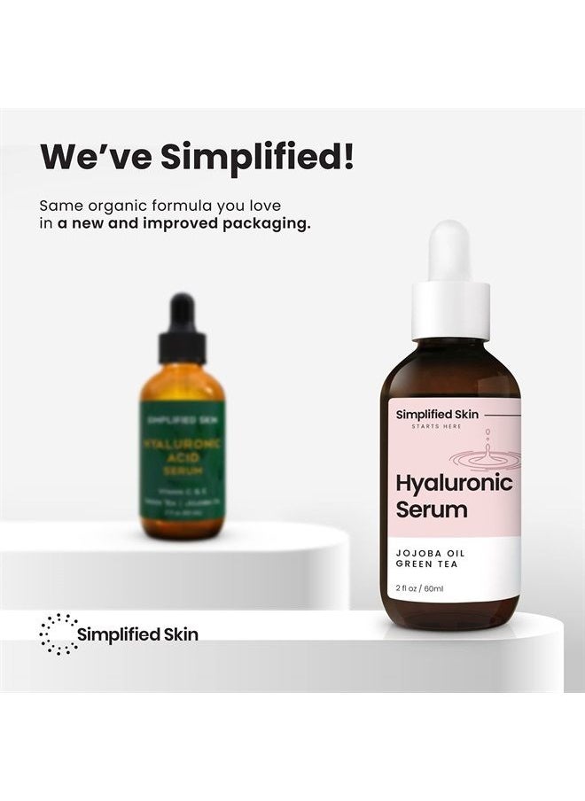 simplified skin - Hyaluronic Acid Vitamin C Serum for Face (2 oz) w/Green Tea for Timeless Anti-Aging, Moisturizing Retinol Serum Alternative, No Ordinary Wrinkle Treatment, Hydrating Face Serum Oil by Simplified Skin - Image 1