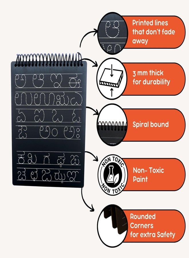 Berrybee لوحة الكتابة التمهيدية 8 في 1 من بيري بي، مستوحاة من منهج مونتيسوري | لوحة تتبع للأحرف، والحروف المتحركة، والحروف الساكنة، والأنماط | قابلة لإعادة الاستخدام لتدريب الكتابة اليدوية للأطفال من عمر 2 إلى 6 سنوات | تعليمية ومتينة (باللغة الكنادية) - Image 3