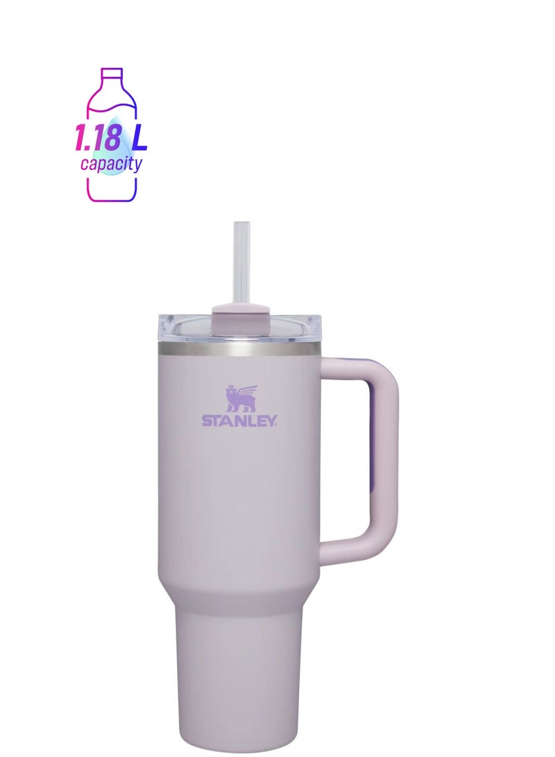 Stanley Quencher Stainless Steel Vacuum Insulated Tumbler with Lid and Straw for Water, Iced Tea or Coffee, Smoothie and More, 40 oz  - Image 1