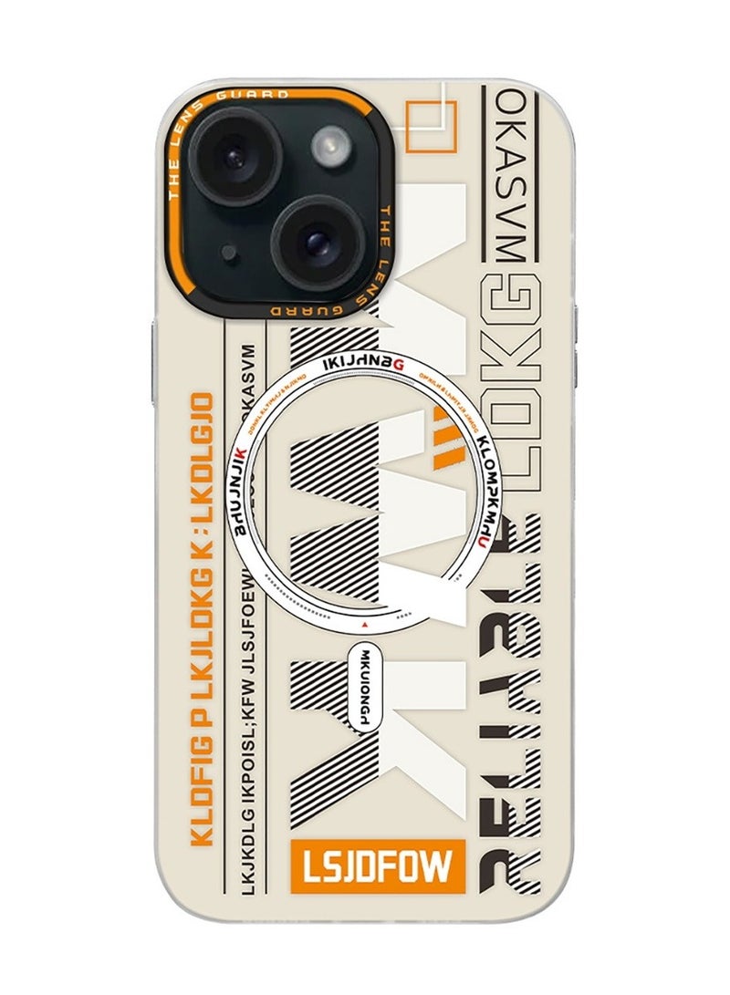 Techie Aesthetic Translucent TPU MWK Magnetic Magsafe Case with Raised Camera Lens Protector for Apple iPhone 15 - White - Image 2